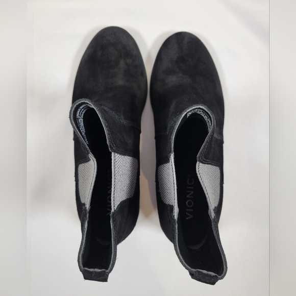 Vionic Alana Ankle Boots Women's 6.5 Black Suede Comfort Pull On Booties *Read* - Picture 6 of 10